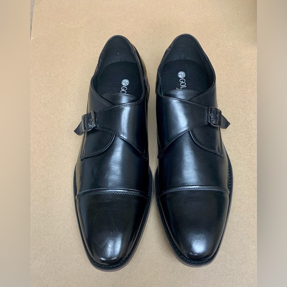 GM GOLAIMEN Men's Monk Strap Dress Shoes Black